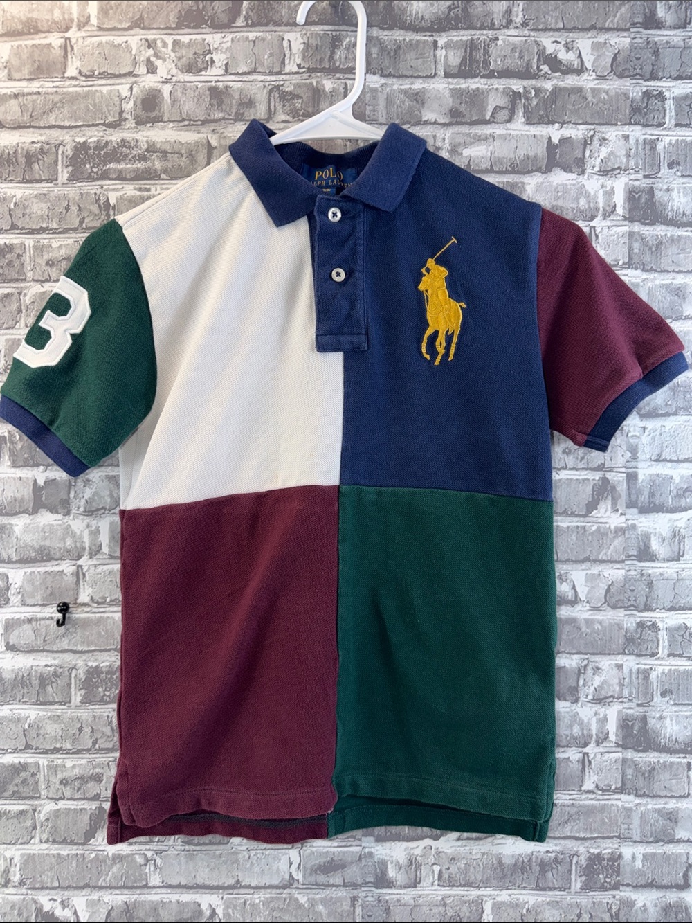 Polo by Ralph Lauren Boys' Multi-Color Block Polo Shirt with Gold Pony